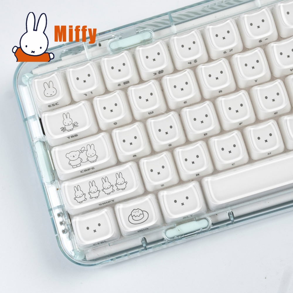 Pad Gaming Console - คีย์แคปมิฟฟี่ คิวท์ แรบบิท คีย์แคปน่ารักสำหรับคีย์บอร์ดแบบกลไก เหมาะสำหรับแกนไขว้ โปรไฟล์