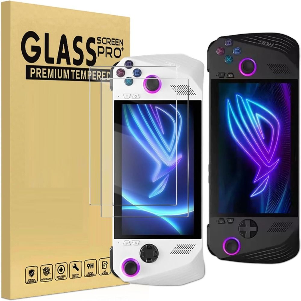Gaming Console Rog Ally - 3PCS อุปกรณ์เสริมเกมคอนโซลป้องกันหน้าจอ HD ขอบโค้งเกมมือถือฟิล์มป้องกัน 9H สำหรับ