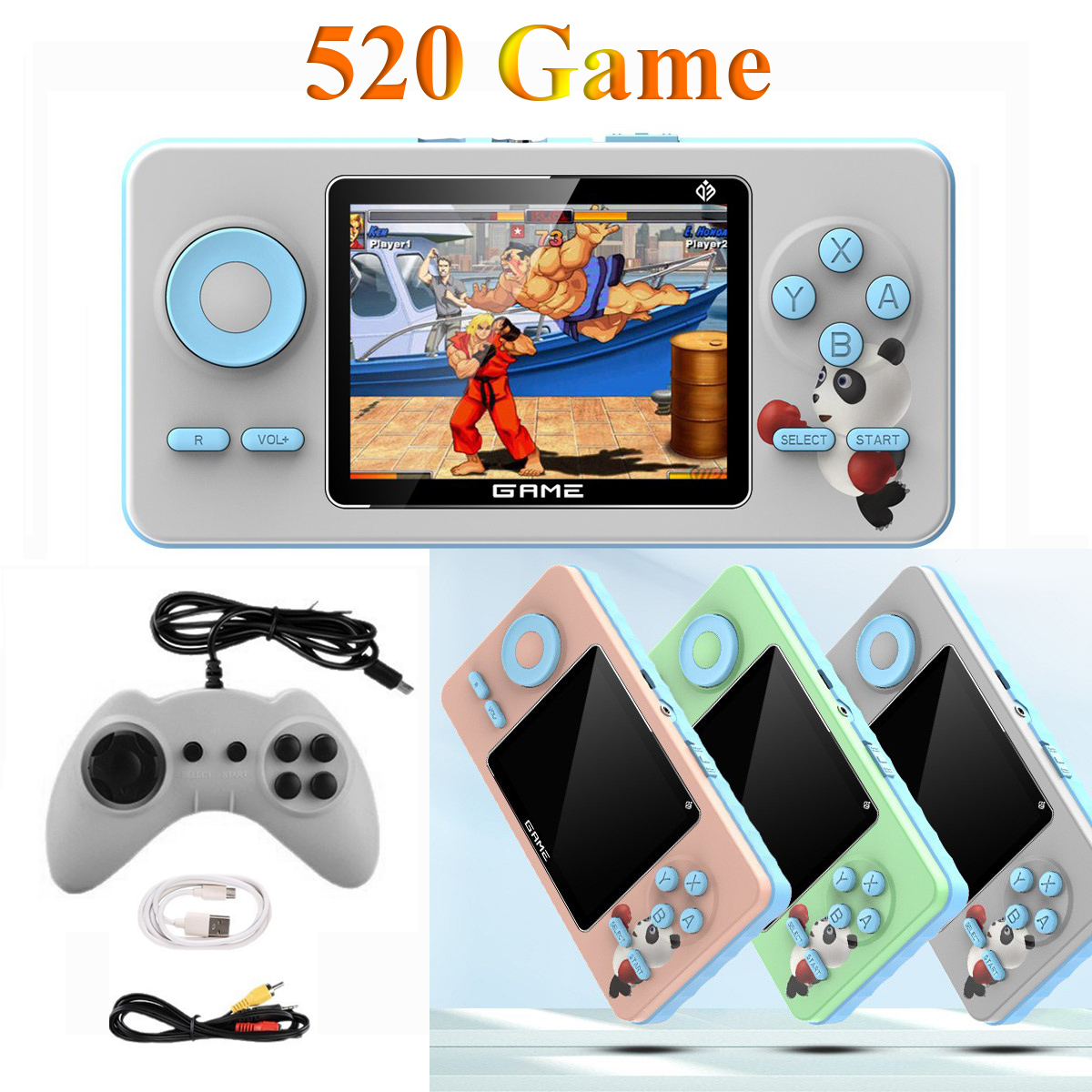 Gaming Console For 10 Year Old - เครื่องเล่นเกมวิดีโอเรโทร S5 Mini พร้อมเกมคลาสสิก 520 เกมในตัว