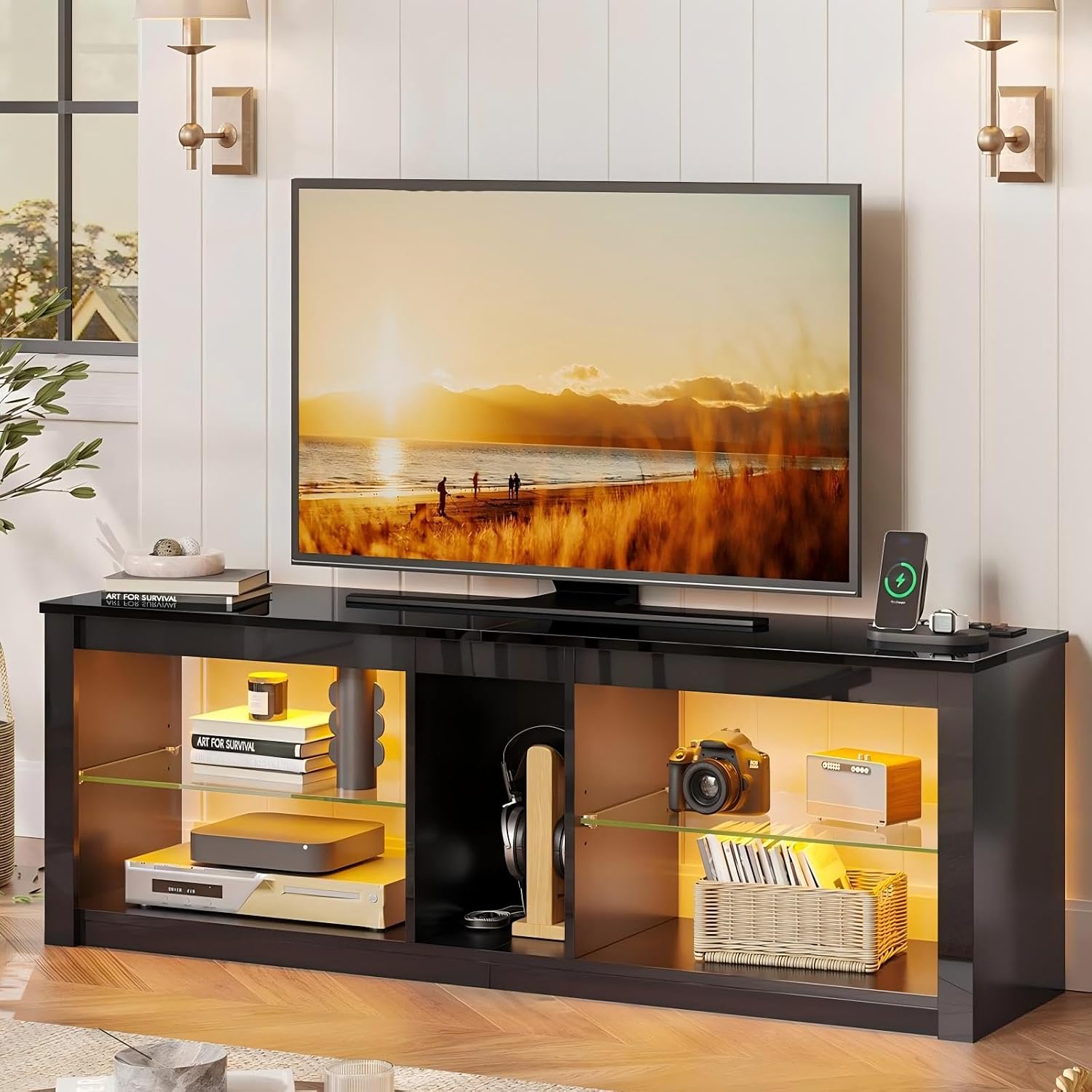 Gaming Console Entertainment Center - ขาตั้งทีวี LED สำหรับทีวีขนาด 55 60 65