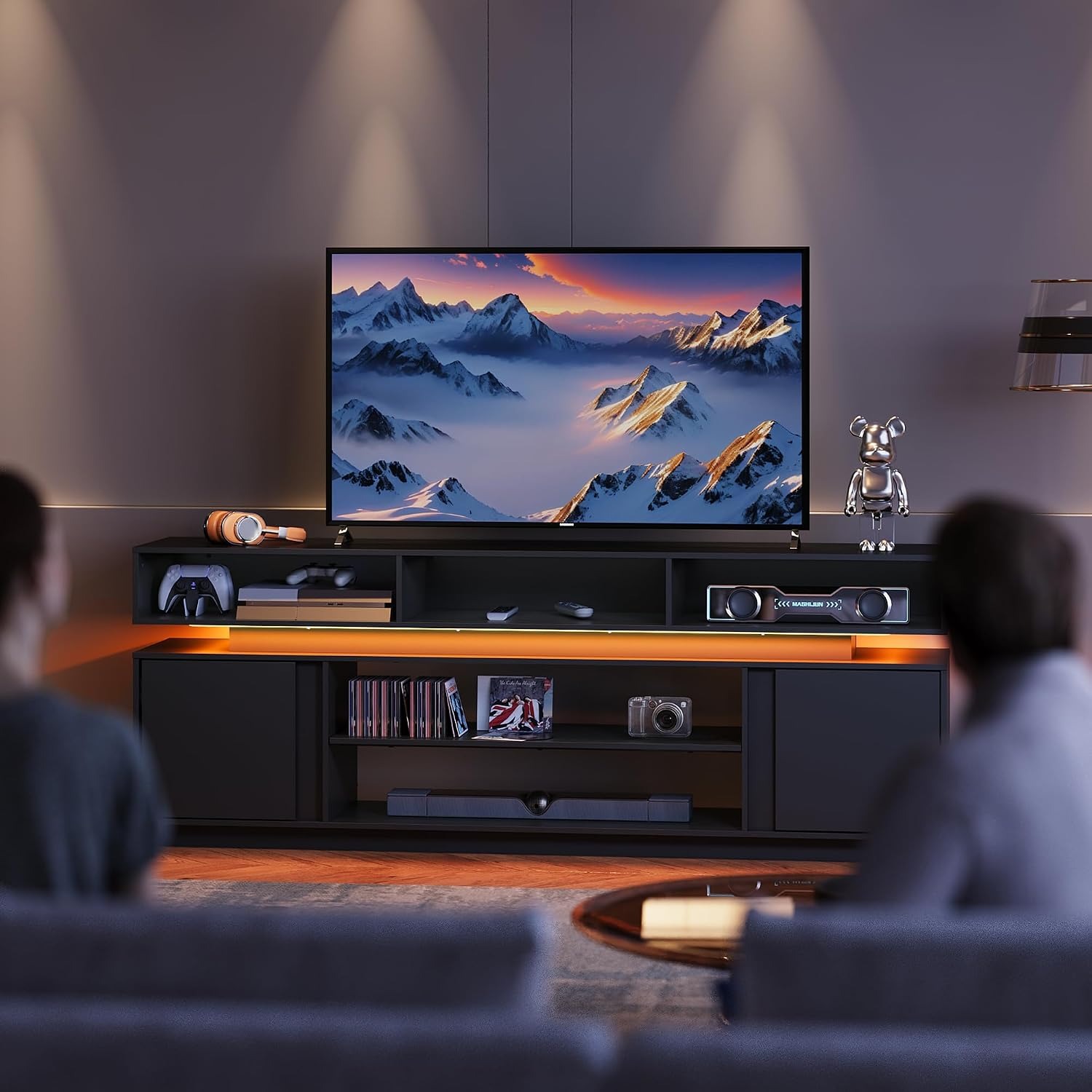 ชั้นวางทีวีทันสมัยสำหรับทีวีขน - Gaming Console Entertainment Center บทวิจารณ์และราคา