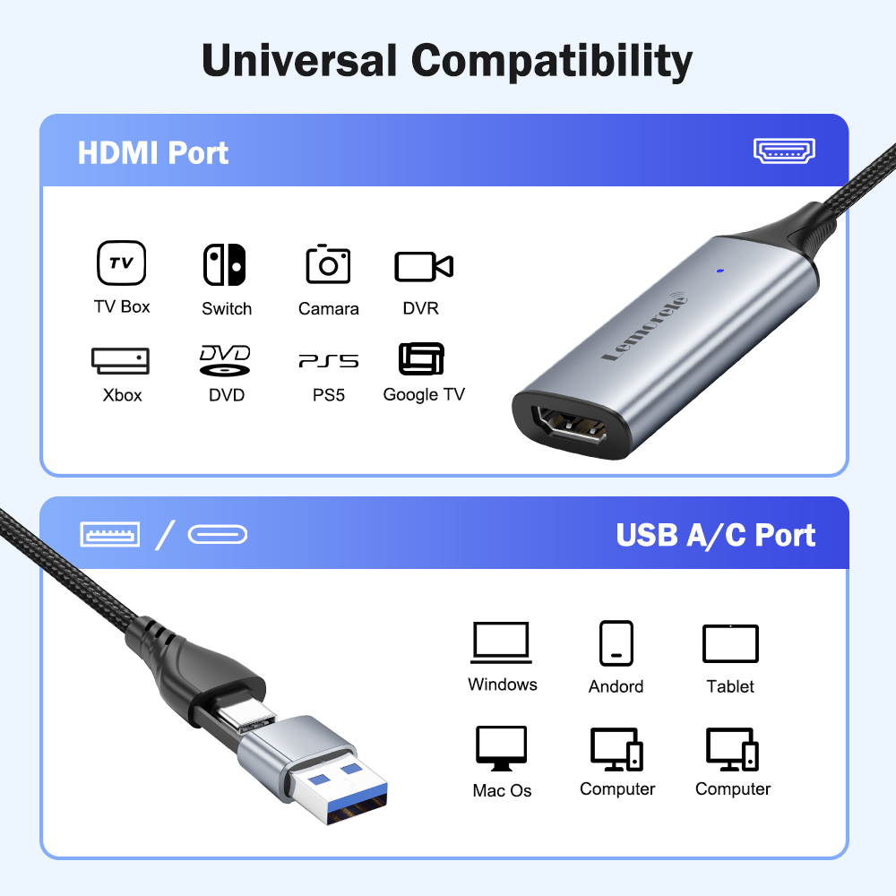 Lemorele USB 2.0 Video Capture - Gaming Console With Phone บทวิจารณ์และราคา