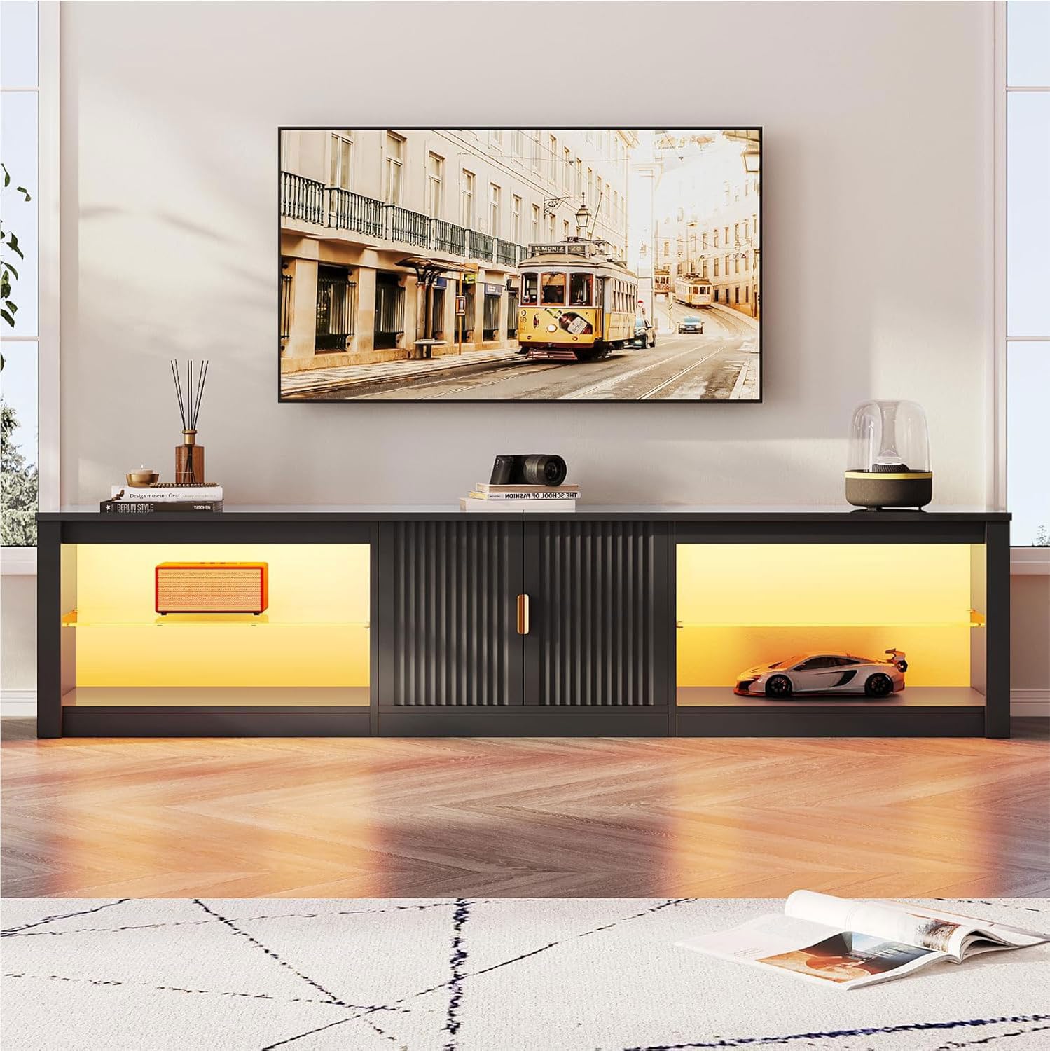 ขาตั้งทีวีขนาด 80 นิ้ว สำหรับท - Gaming Console Entertainment Center บทวิจารณ์และราคา