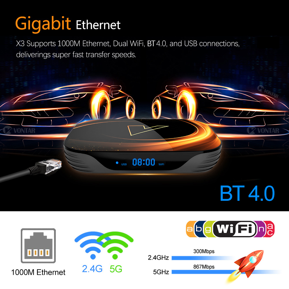 VONTAR X3 4GB 32GB 8K TV BOX A - Gaming Console Tv Stand บทวิจารณ์และราคา