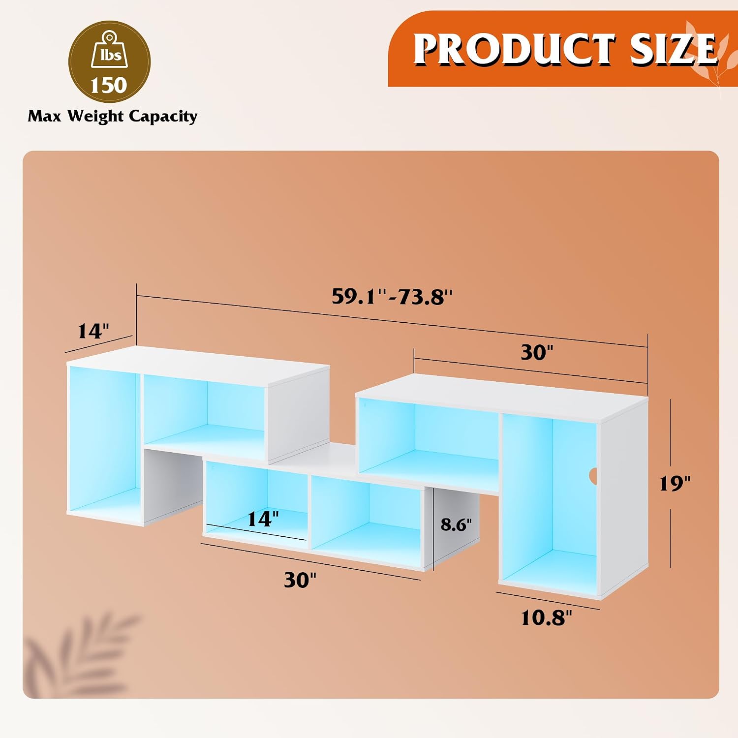 ขาตั้งทีวีปรับรูปทรงได้พร้อมไฟ - Gaming Console Tv Stand บทวิจารณ์และราคา