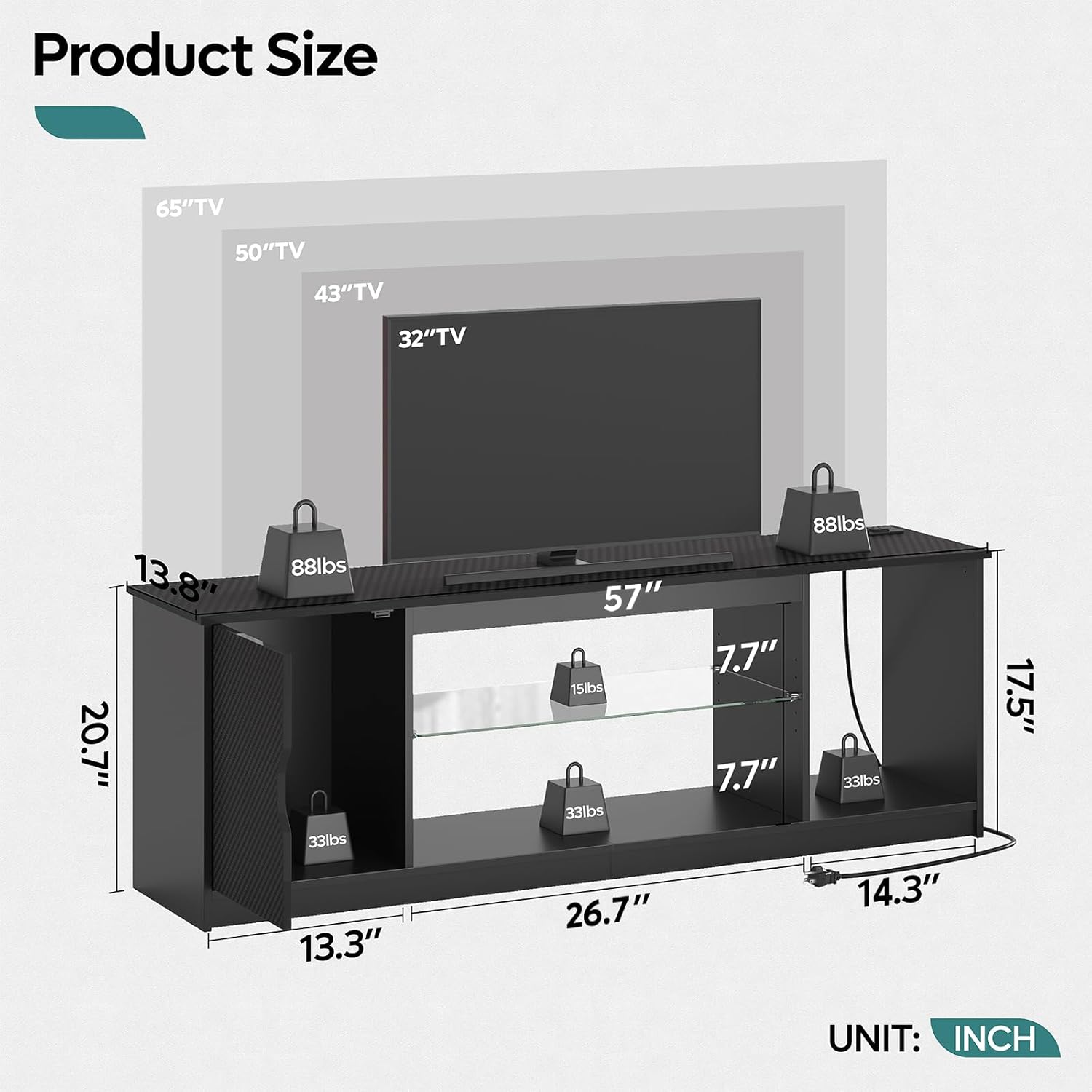 ชั้นวางทีวีพร้อมปลั๊กไฟ ชั้นวา - Gaming Console Tv Stand บทวิจารณ์และราคา
