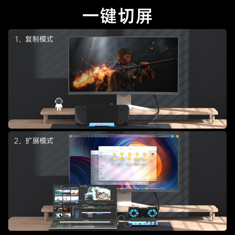 USB-C พัดลมคู่สถานีเชื่อมต่อเก - Gaming Console Usb บทวิจารณ์และราคา