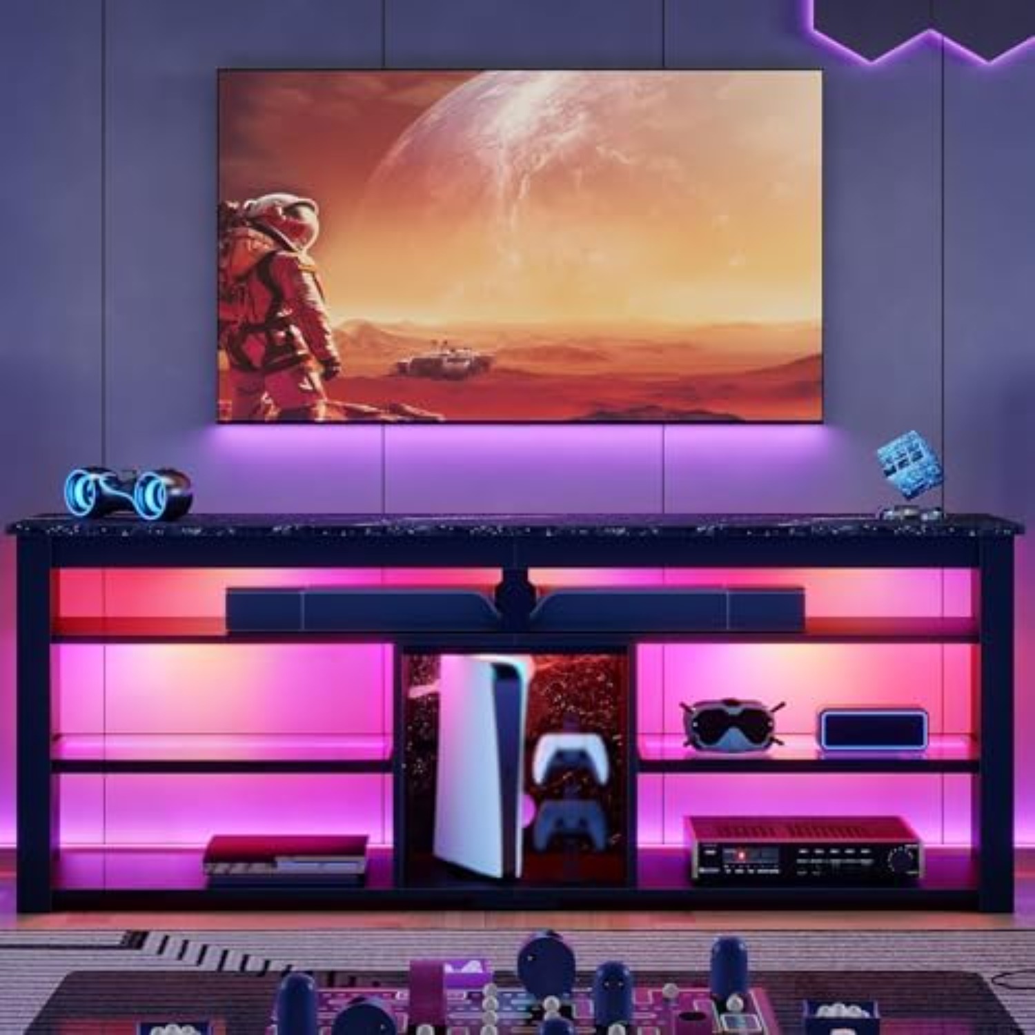ขาตั้งทีวีสำหรับทีวีขนาด 70 นิ - Gaming Console Entertainment Center บทวิจารณ์และราคา