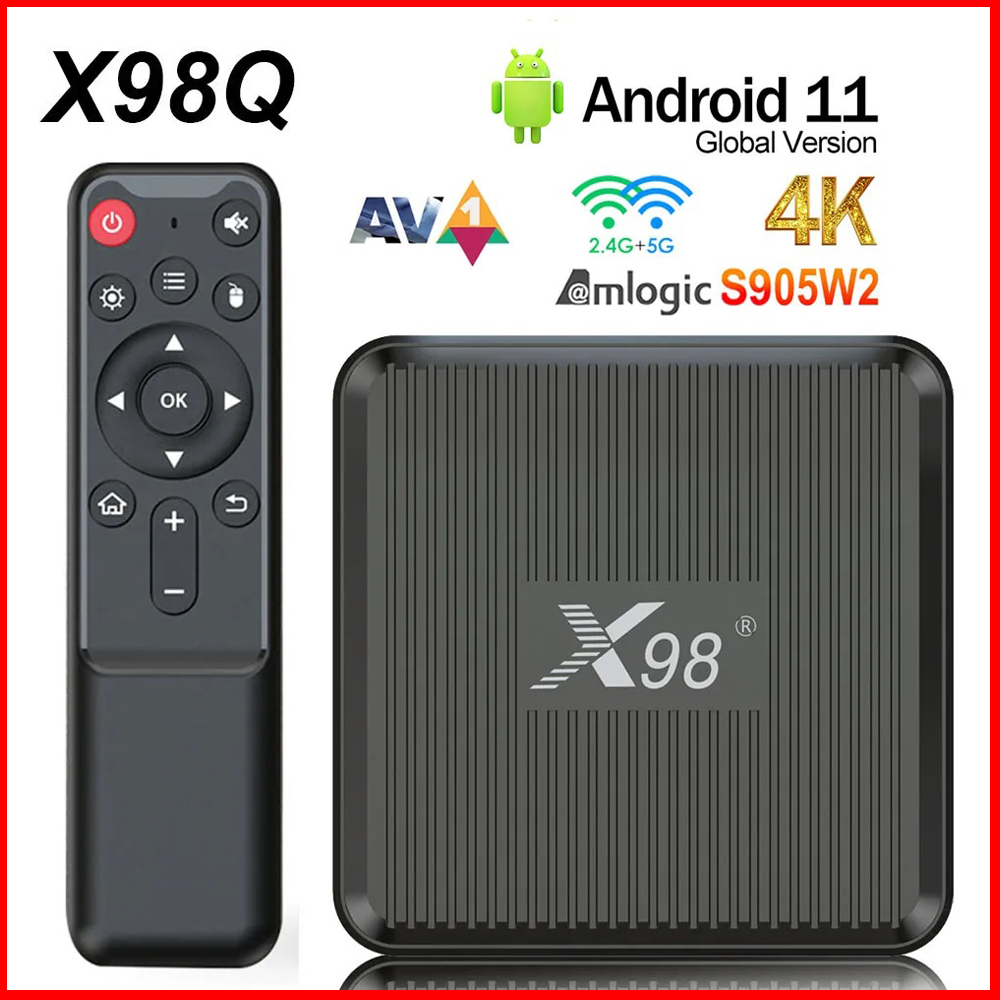 X98Q กล่องสมาร์ททีวี AV1 Amlog - Gaming Console Tv Stand บทวิจารณ์และราคา
