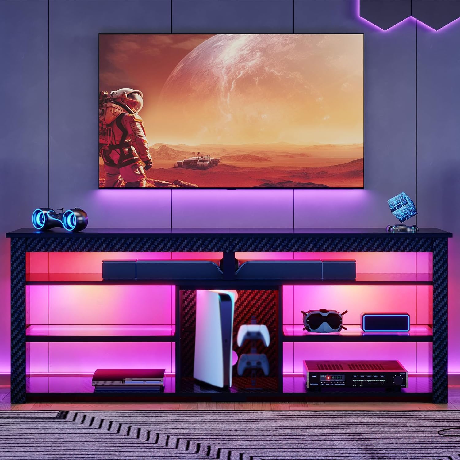 ขาตั้งทีวีสำหรับทีวีขนาด 70 นิ - Gaming Console Entertainment Center บทวิจารณ์และราคา