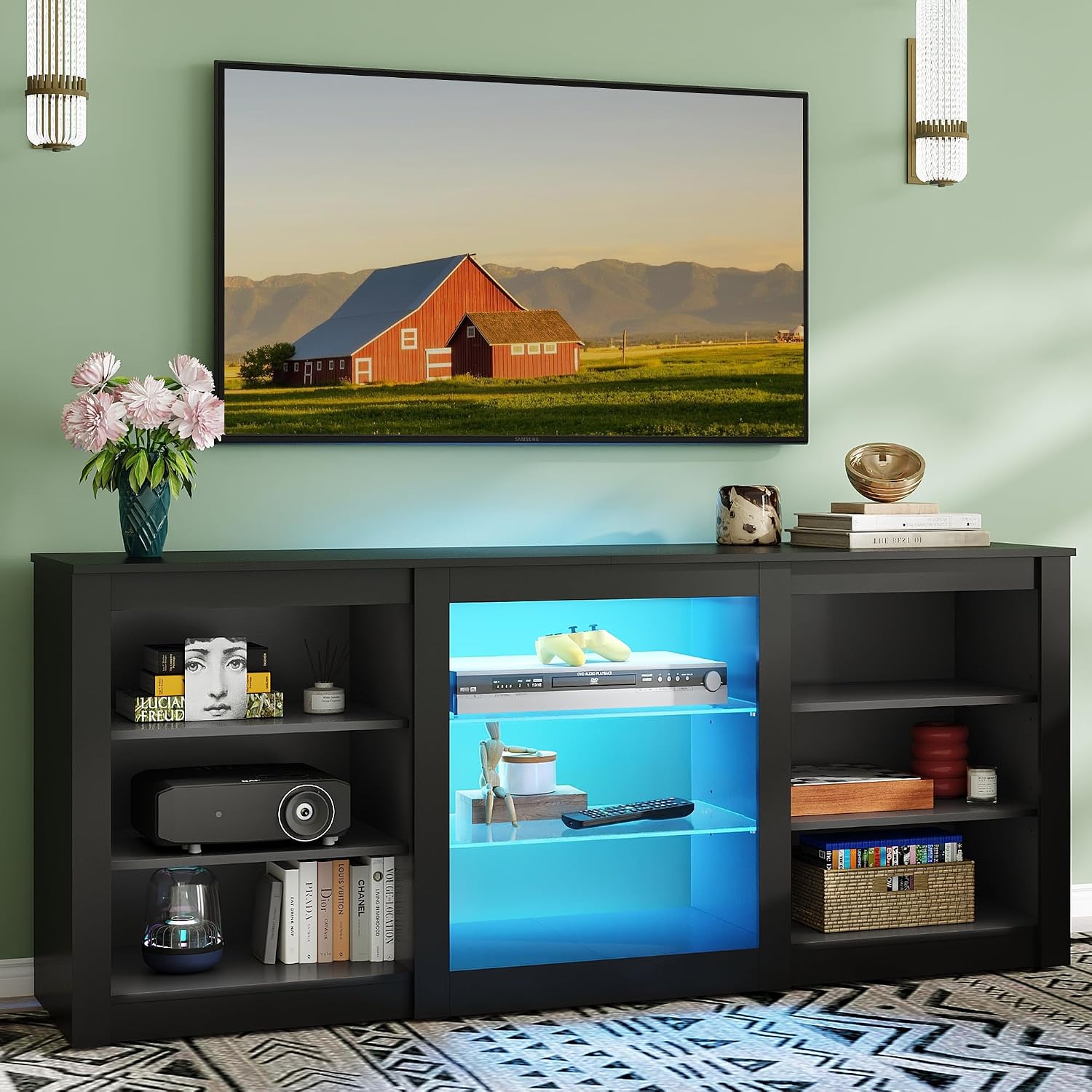 ชั้นวางทีวีทันสมัย ศูนย์รวมควา - Gaming Console Entertainment Center บทวิจารณ์และราคา