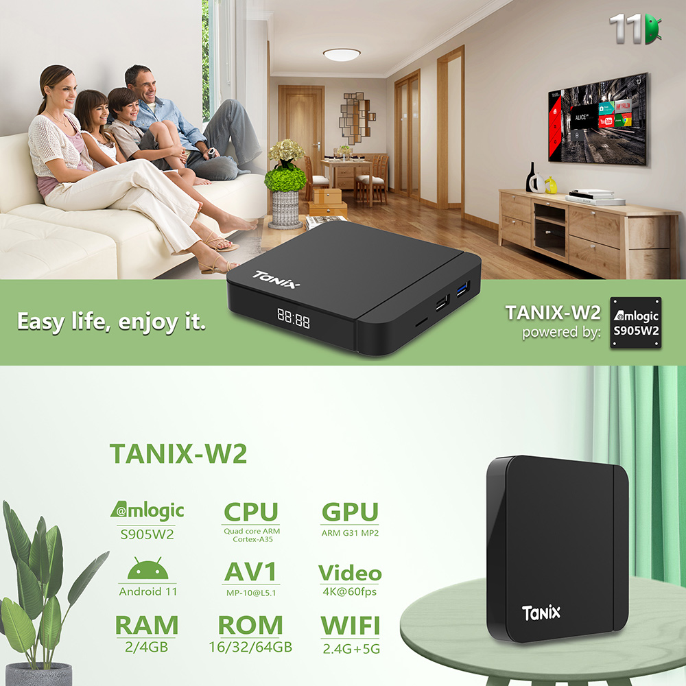 กล่องทีวีอัจฉริยะ Tanix W2 ระบ - Gaming Console Tv Stand บทวิจารณ์และราคา