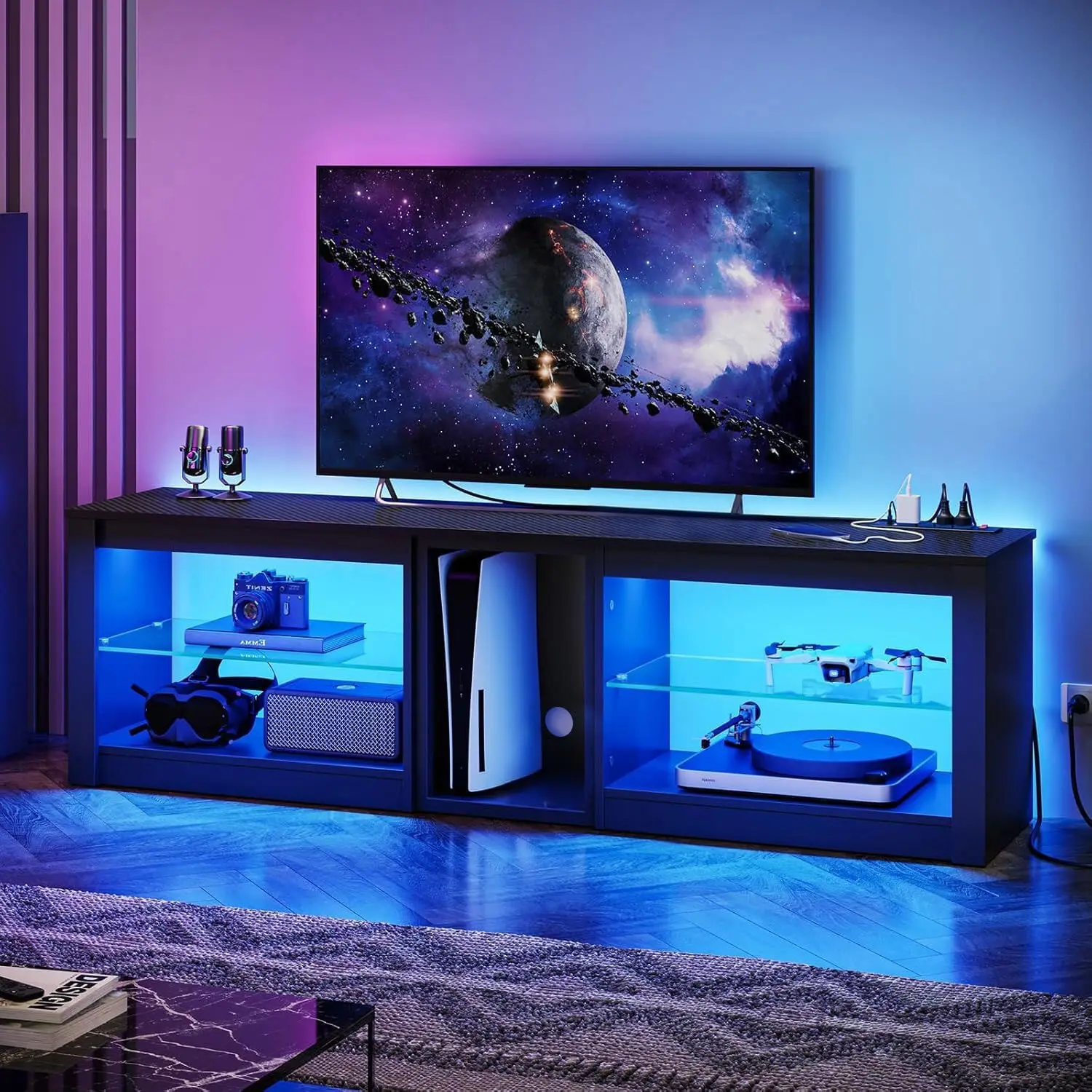 ศูนย์รวมความบันเทิงสำหรับ PS5  - Gaming Console Tv Stand บทวิจารณ์และราคา