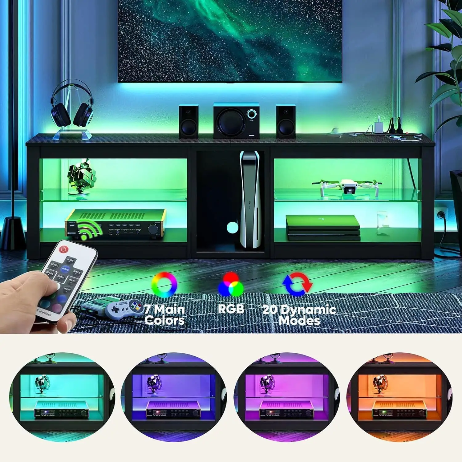 ศูนย์รวมความบันเทิงสำหรับ PS5  - Gaming Console Tv Stand บทวิจารณ์และราคา